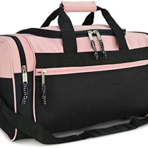 DALIX 21" Blank Sports Duffle Bag Gym Bag Travel Duffel with Adjustable Strap in Pink