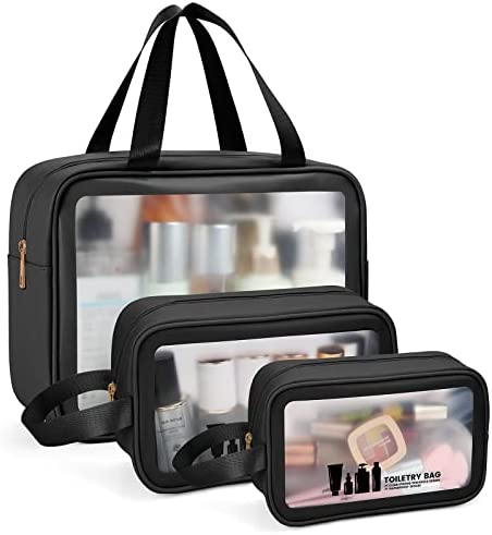 MAANGE Toiletry Bag for Women Men, Translucent Waterproof Makeup Cosmetic Bag Travel Organizer for Accessories, Toiletries