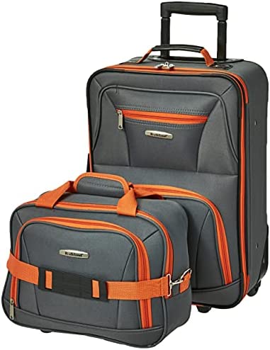 Rockland Fashion Softside Upright Luggage Set, Charcoal, 2-Piece (14/19)