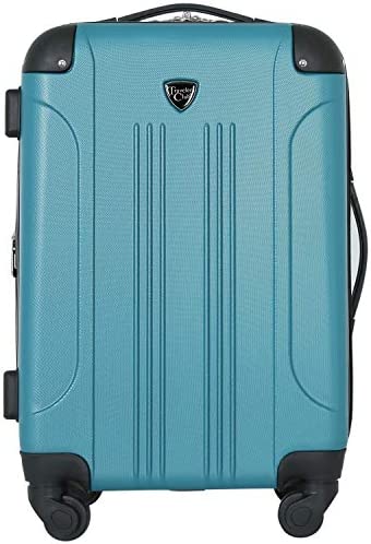 Travelers Club Chicago Hardside Expandable Spinner Luggage, Teal, Carry-On 20-Inch